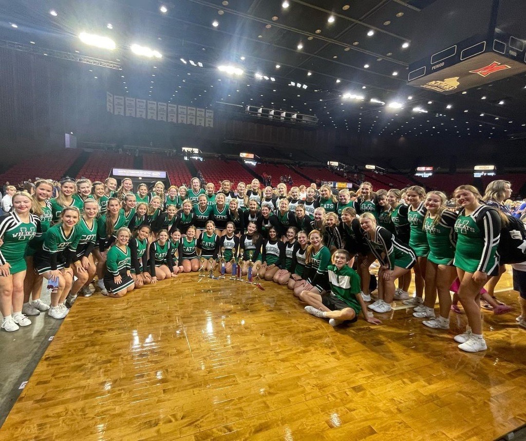 The Junior High and High School Cheer teams at UCA Camp. 
