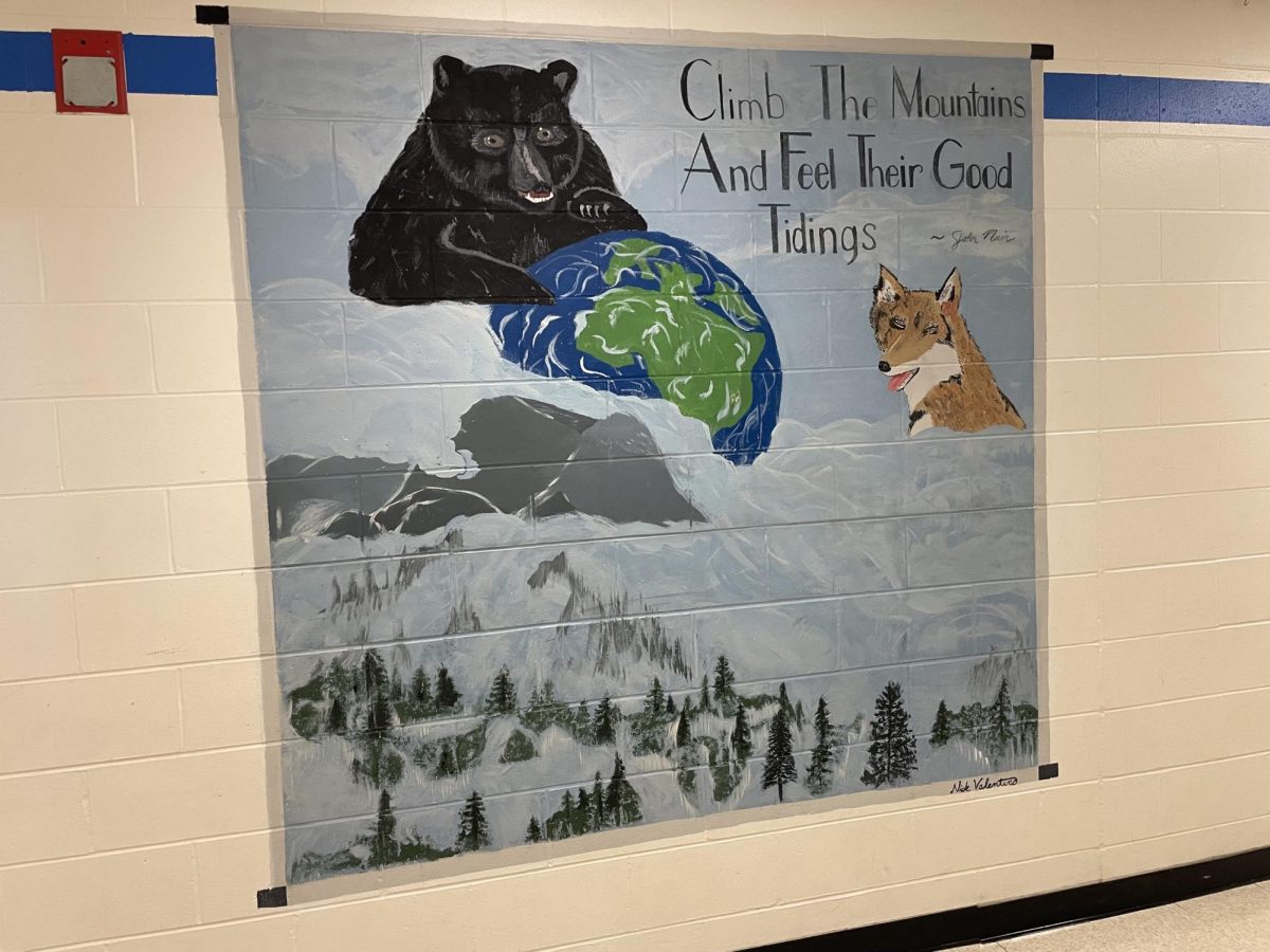 A mural in the halls of HHS