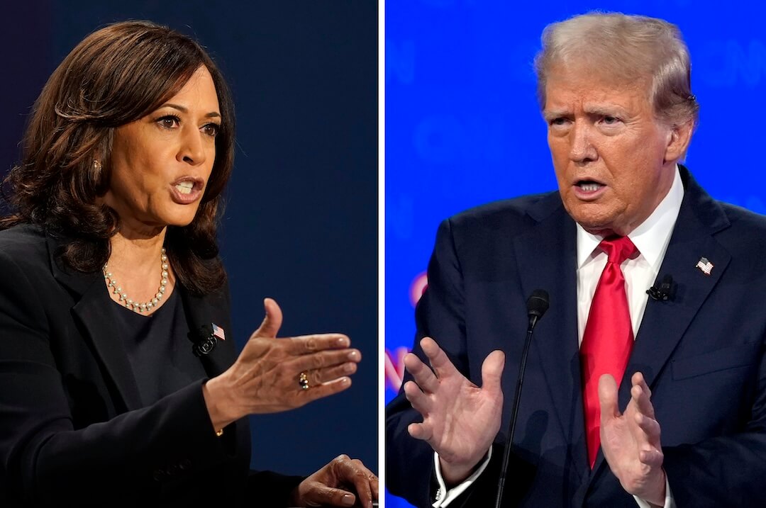 Photo of Trump and Harris 
- Picture from Poynter 