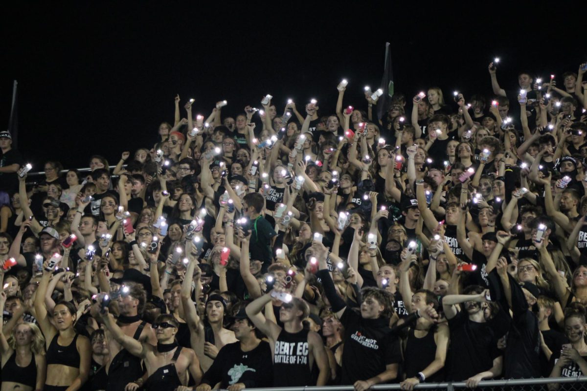 The Student Section cheering for touchdown at H vs EC game.