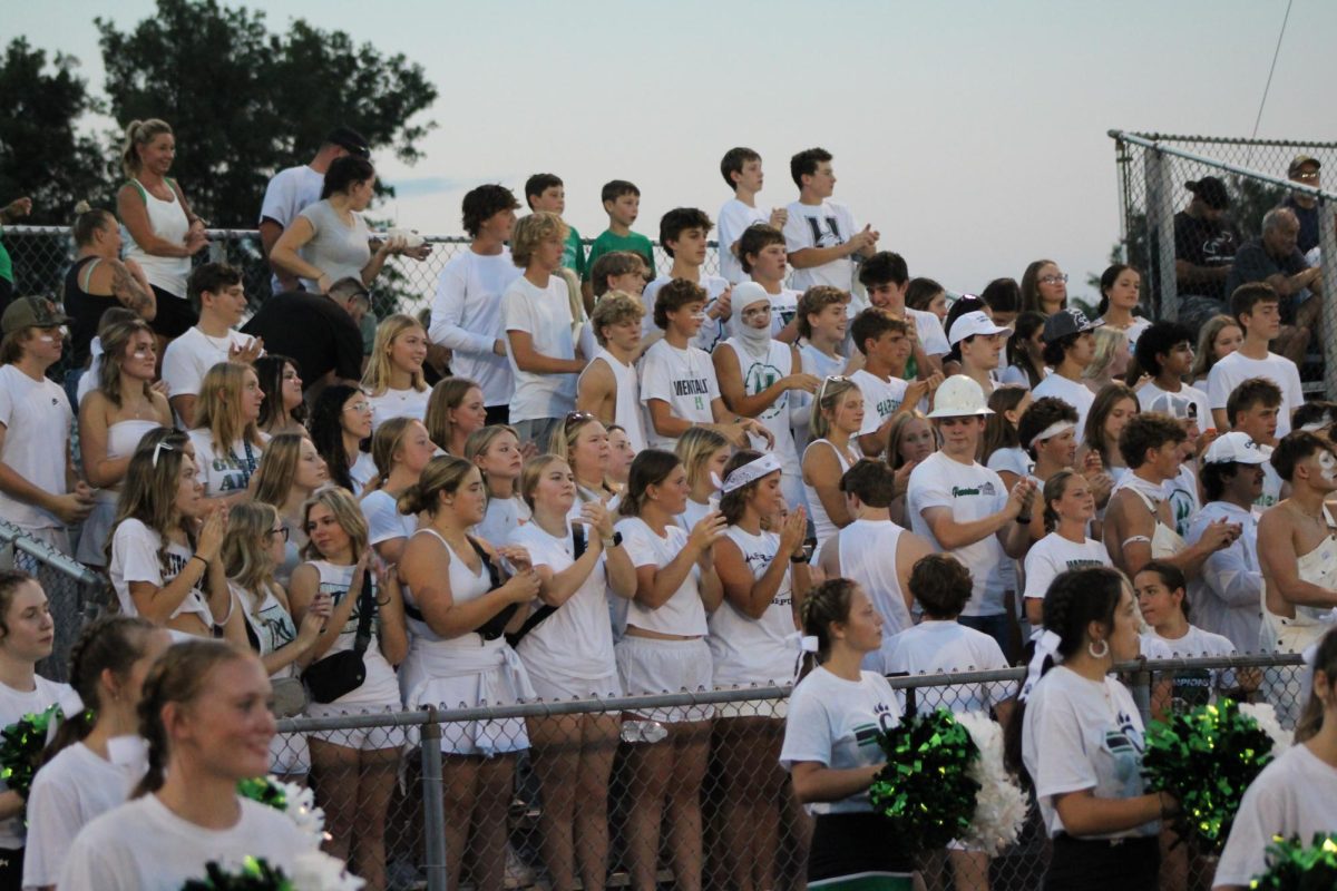 Student section at Clinton-Massie Game.