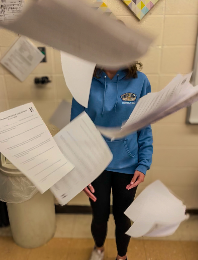 Sometimes the stress gets so overwhelming that you just want to throw your papers into the air. 