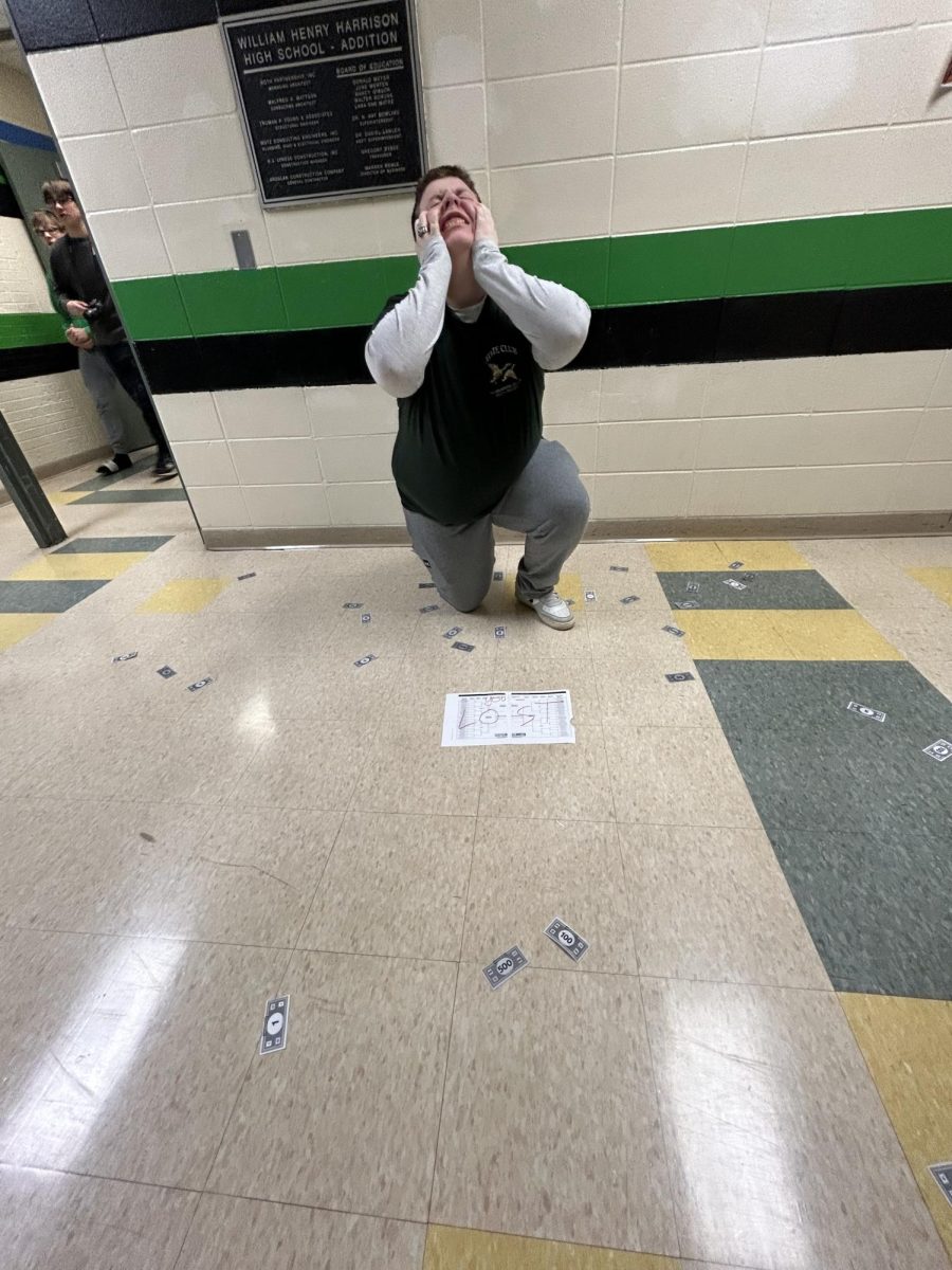 A Harrison student after finding out he lost his bet. 