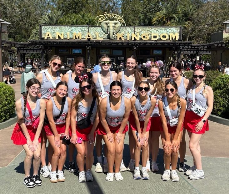 Harrison cheerleaders at anaiml Kingdom