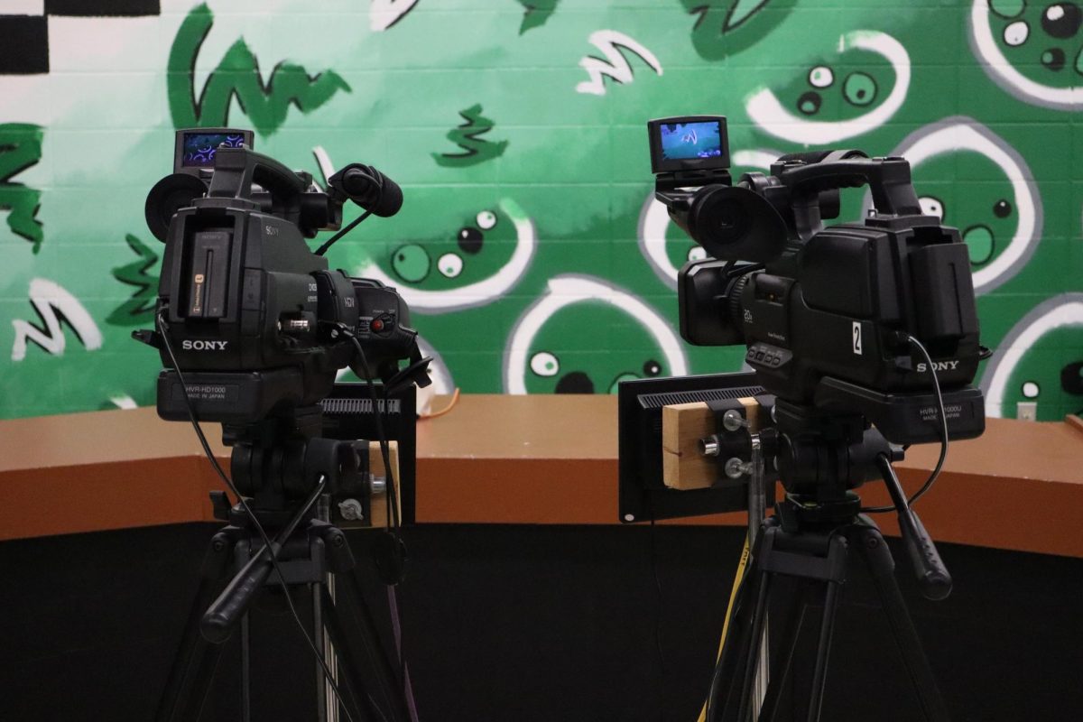 The cameras that capture the anchors for What's Up Wildcats.