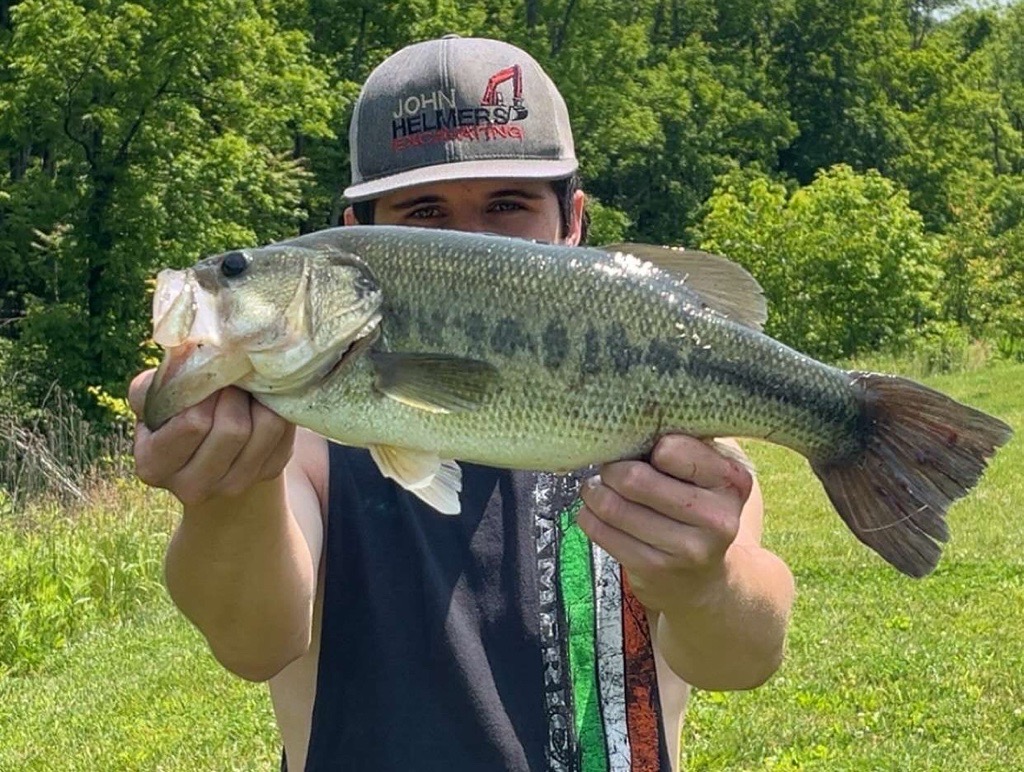 My biggest bass of the summer, 5.7 pounds and caught in the heat of July.