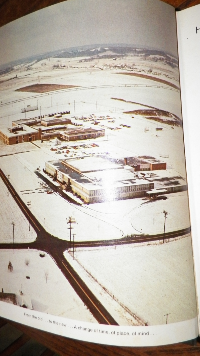 A page off of the yearbook featuring both high school campuses.