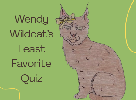 Student Art Featuring Wendy Wildcat with her famous look of distaste.