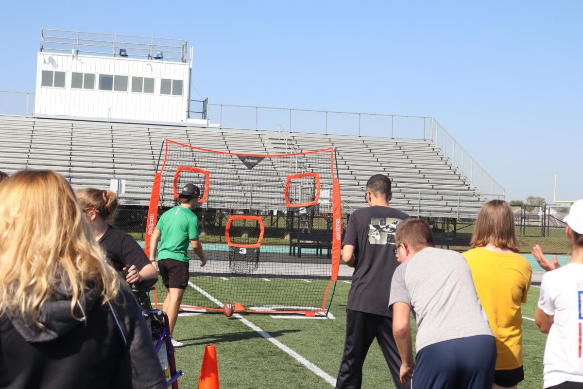 Students enjoyed being outside for the Special Olympics flag football day. 