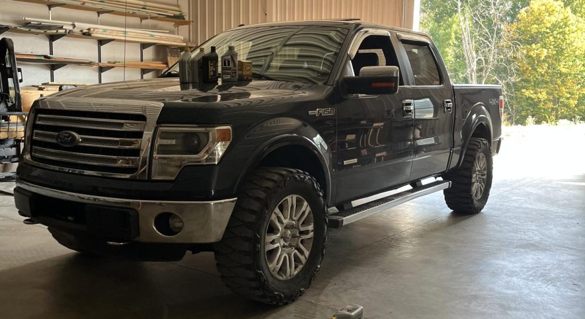Henry Smyths 2013 F-150, just where you would expect a ford. In the shop :(.