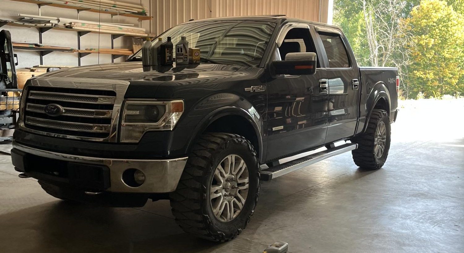 Henry Smyths 2013 F-150, just where you would expect a ford. In the shop :(.