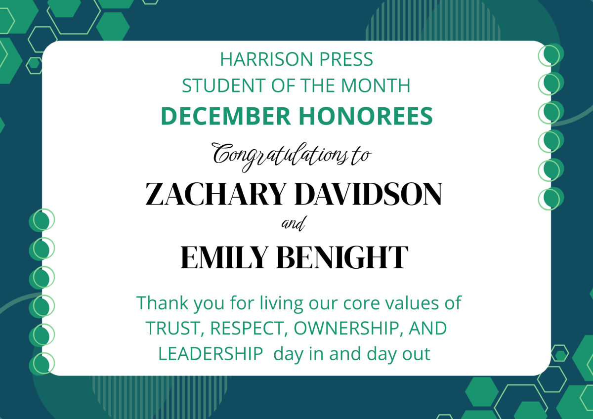 Harrison Press December Students of the Month